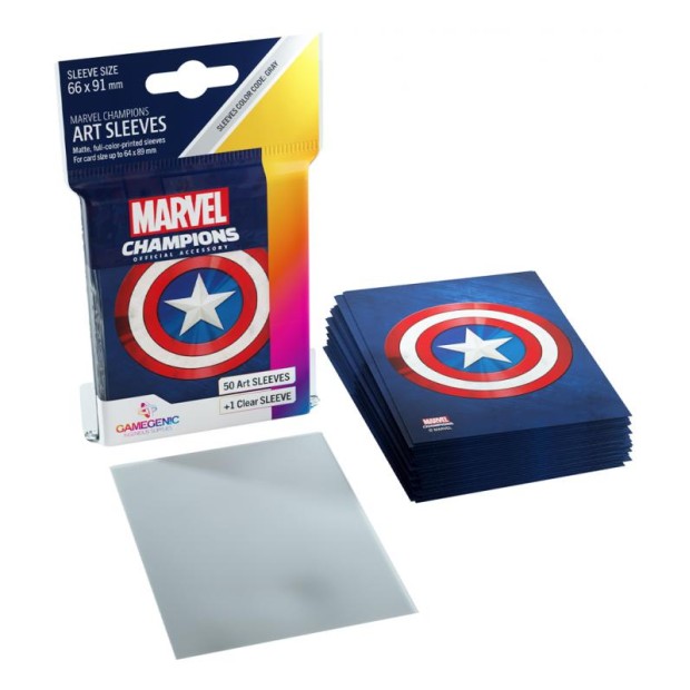 Fundas Capitán América Marvel Champions 66x91mm (50)