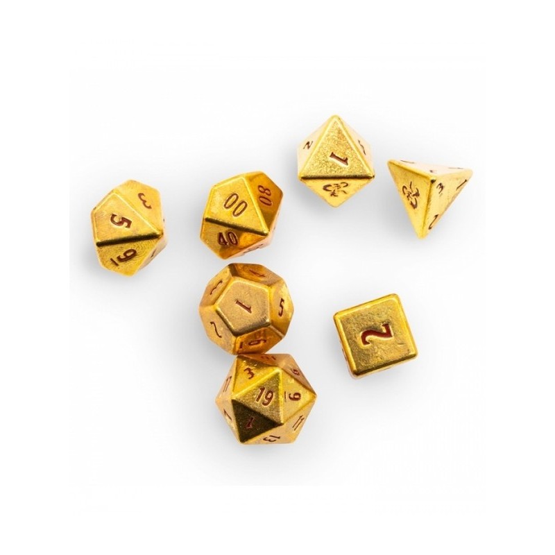 Dés En Métal Lourd Ultra Pro – 7 Pièces – Donjons & Dragons 50e Anniversaire – D4, D6, D8, D10, D12, D20 Et Centile