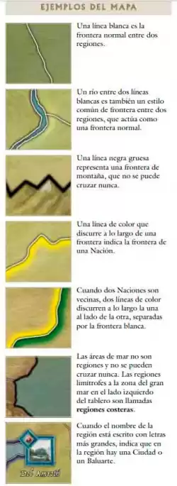 Guerra del Anillo Juego de Mesa Ejemplos del Mapa